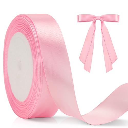 KINGLAKE 22M Geschenkband Rosa, 2CM Schleifenband, Satinband, Seidenbänder, geschenkbänder stoff, Dekobänder für Hochzeit, Party, Weihnachten, Basteln von KINGLAKE