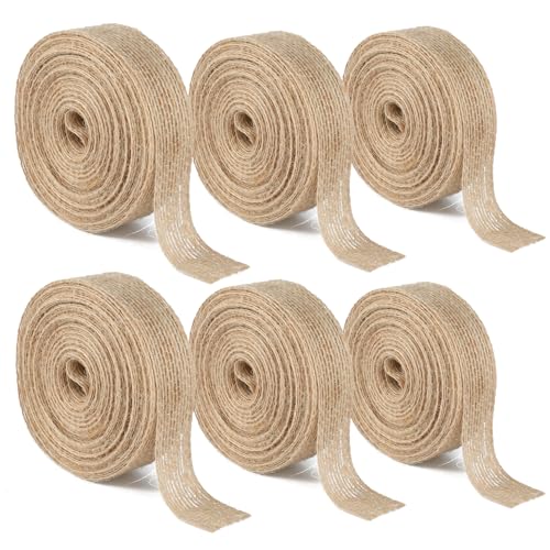 KINGLAKE Juteband Rolle 2cm Fein, 60M Juteband Jahrgang, Sackleinen Band Natür, Dekoband Jute Für DIY Handwerk Verpackung, Geschenk, Hochzeit, Weihnachten, Esstisch, Blumenstrauß Dekoration von KINGLAKE