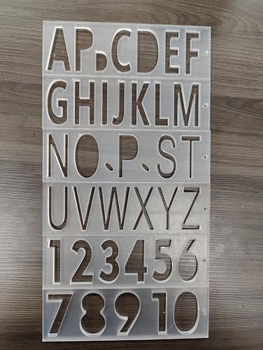 Kingria Fräs-Vorlage für Großbuchstaben und Zahlen, Holzbearbeitung, 0,6 cm dick, DIY-Schilder, Acryl-Inlay-Vorlagen-Set von KINGRIA