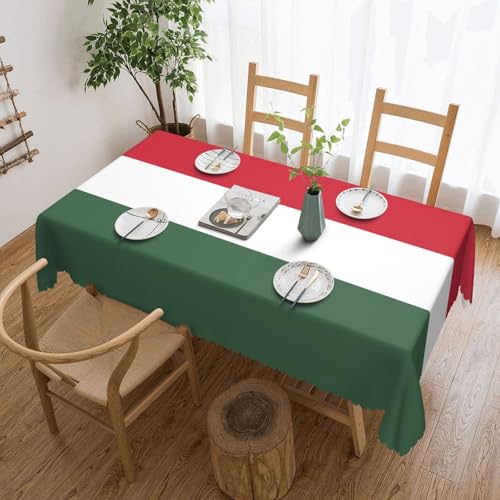 KINGWW Quadratische Tischdecke mit Ungarn-Flagge von Ungarn, fettabweisend, quadratische Tischdecken für rechteckige Tische, wiederverwendbare und waschbare Tischdecken, Polyester-Stoff-Tischdecken von KINGWW