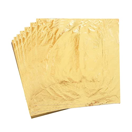 KINNO 100 Blattgold Imitation Blattgold zum Basteln Schlagmetall Kunstprojekt, Vergoldungsmalerei Dekoration 14x14 cm von KINNO