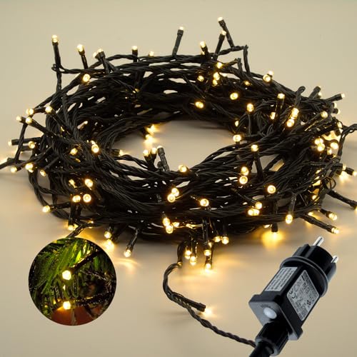 KINREECELL LED-Lichterkette, 30 Meter 300 Stück warmweiße LED-Lichterketten, Lichterkette mit 8 Modi und Memory, IP44 wasserdicht, geeignet für Weihnachtsbeleuchtung, Gärten, Balkone, Hochzeiten von KINREECELL