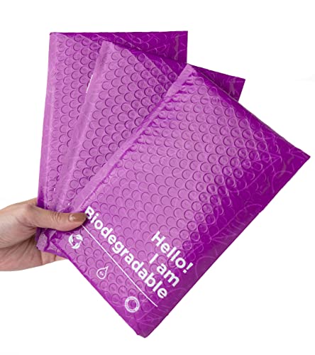 Kipulu™ 100 % biologisch abbaubare Luftpolster-Versandtaschen, 25 gepolsterte Verpackungsumschläge, umweltfreundlich, kein Kleber, kein Kunststoff, Weihnachtsverpackung von KIPULU