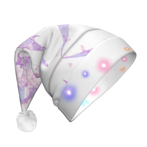 KIRROWE vaporwave textures Leuchtender Weihnachtshut für Erwachsene mit LED-Beleuchtung, leuchtender Weihnachtshut für festliche Anlässe von KIRROWE