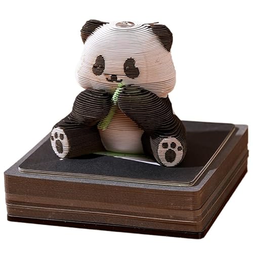 2025 3D Desk Calendar Notepad, 3D Paper Art Tear Off 2025, Creative 3D Notepad, 3D DIY Desktop Ornament (Panda) von KIRVCN