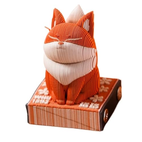 2025 3D Desk Calendar Notepad, 3D Paper Art Tear Off 2025, Creative 3D Notepad, 3D DIY Desktop Ornament (Red Fox) von KIRVCN