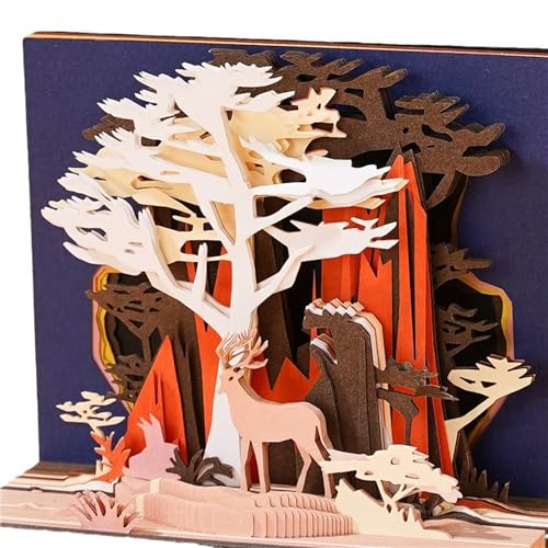 3D Calendar 2025, 3D Art Sticky Notes Tear Off, Weekly Calendar Memo Pad 3D Notepad Paper Pen Carving for Decoration DIY Countertop Decor (Deer) von KIRVCN