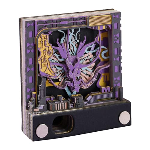 3D Calendar 2025, 3D Art Sticky Notes Tear Off, Weekly Calendar Memo Pad 3D Notepad Paper Pen Carving for Decoration DIY Countertop Decor (Purple dragon) von KIRVCN