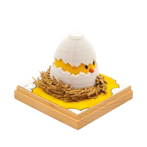 3D Calendar 2025, Broken egg chicken Time Piece Calendar 2025, DIY Tear Away Paper Carving Sticky Note, Cards for Office Home Gifts Ornaments (Broken egg chicken) von KIRVCN