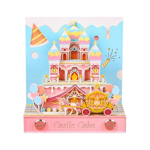 3D Calendar 2025, Cake castle Time Piece Calendar 2025, DIY Tear Away Paper Carving Sticky Note, Cards for Office Home Gifts Ornaments (Cake castle) von KIRVCN