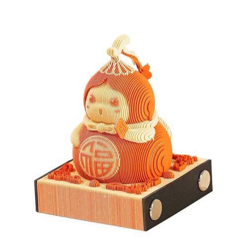 3D Calendar 2025, Calabash children orange Time Piece Calendar 2025, DIY Tear Away Paper Carving Sticky Note, Cards for Office Home Gifts Ornaments (orange) von KIRVCN