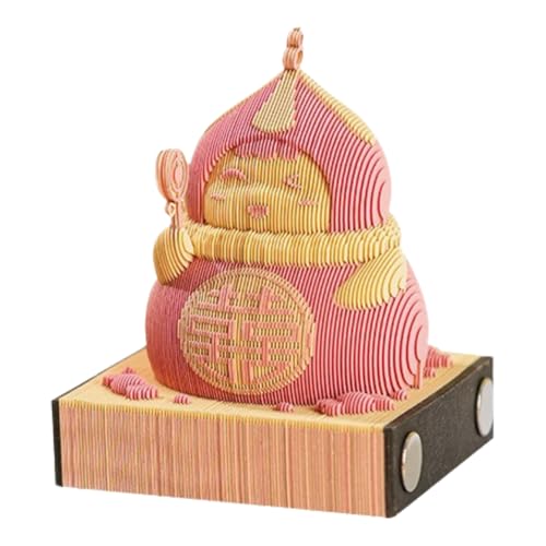 3D Calendar 2025, Calabash children pink Time Piece Calendar 2025, DIY Tear Away Paper Carving Sticky Note, Cards for Office Home Gifts Ornaments (pink) von KIRVCN