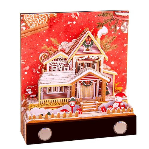 3D Calendar 2025, Christmas house Time Piece Calendar 2025, DIY Tear Away Paper Carving Sticky Note, Cards for Office Home Gifts Ornaments (Christmas house) von KIRVCN