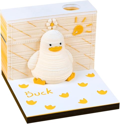 3D Calendar 2025, Dog Time Piece Calendar 2025, 3D Sticky Notes Tear Away Calendar, Art Calendar Paper Carving Gift Present, for School Home Office (duck) von KIRVCN