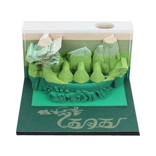 3D Calendar 2025, Dragon Boat Time Piece Calendar 2025, DIY Tear Away Paper Carving Sticky Note, Cards for Office Home Gifts Ornaments (Dragon Boat) von KIRVCN