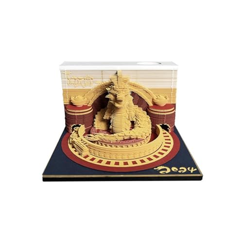 3D Calendar 2025, Dragon Time Piece Calendar 2025, DIY Tear Away Paper Carving Sticky Note, Cards for Office Home Gifts Ornaments (Dragon) von KIRVCN