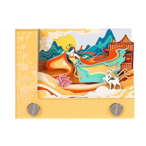 3D Calendar 2025, Dunhuang Time Piece Calendar 2025, DIY Tear Away Paper Carving Sticky Note, Cards for Office Home Gifts Ornaments (Dunhuang) von KIRVCN