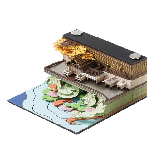 3D Calendar 2025, Fishpond Time Piece Calendar 2025, DIY Tear Away Paper Carving Sticky Note, Cards for Office Home Gifts Ornaments (Fishpond) von KIRVCN