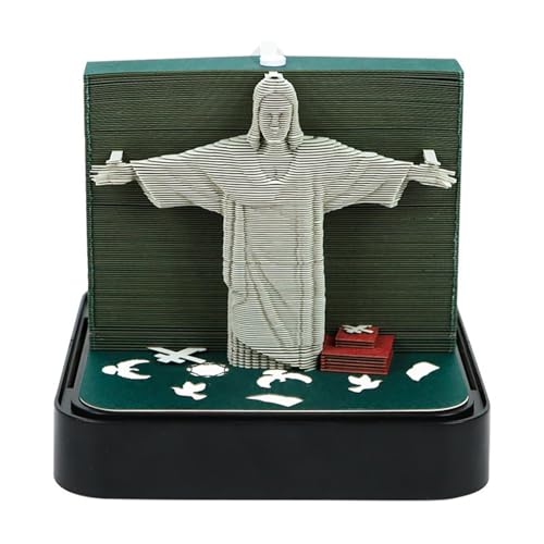 3D Calendar 2025, Jesus Hill Time Piece Calendar 2025, 3D Art Memo Pad, DIY Carving Notepad Paper Carving, for Home Office Decoration Gift (Jesus Hill) von KIRVCN