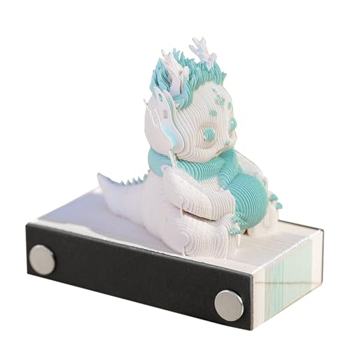 3D Calendar 2025, Little Dragon Time Piece Calendar 2025, DIY Tear Away Paper Carving Sticky Note, Cards for Office Home Gifts Ornaments (Little Dragon) von KIRVCN