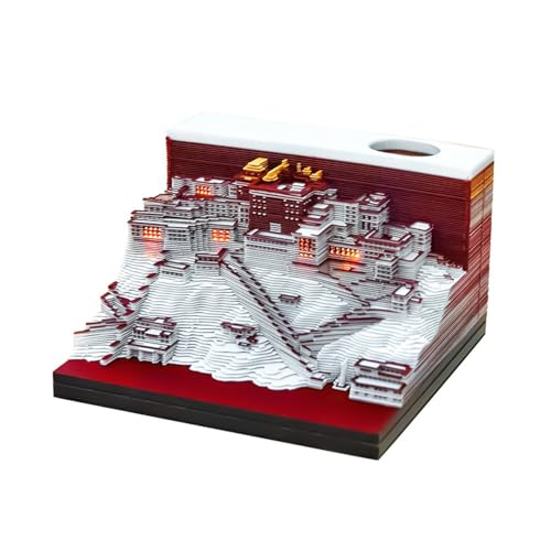 3D Calendar 2025, Potala Palace Time Piece Calendar 2025, DIY Tear Away Paper Carving Sticky Note, Cards for Office Home Gifts Ornaments (Potala Palace) von KIRVCN