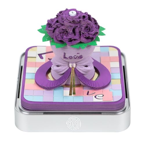 3D Calendar 2025, Rose purple Time Piece Calendar 2025, DIY Tear Away Paper Carving Sticky Note, Cards for Office Home Gifts Ornaments (purple) von KIRVCN