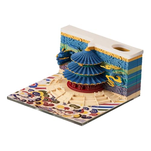 3D Calendar 2025, Temple of Heaven Time Piece Calendar 2025, DIY Tear Away Paper Carving Sticky Note, Cards for Office Home Gifts Ornaments (Temple of Heaven) von KIRVCN