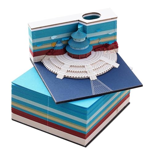 3D Calendar 2025, Temple of Heaven Time Piece Calendar 2025, DIY Tear Away Paper Carving Sticky Note, Cards for Office Home Gifts Ornaments (Temple of Heaven) von KIRVCN