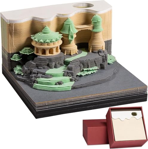 3D Calendar 2025, castle Time Piece Calendar 2025, 3D Sticky Notes Tear Away Calendar, Art Calendar Paper Carving Gift Present, for School Home Office (castle) von KIRVCN