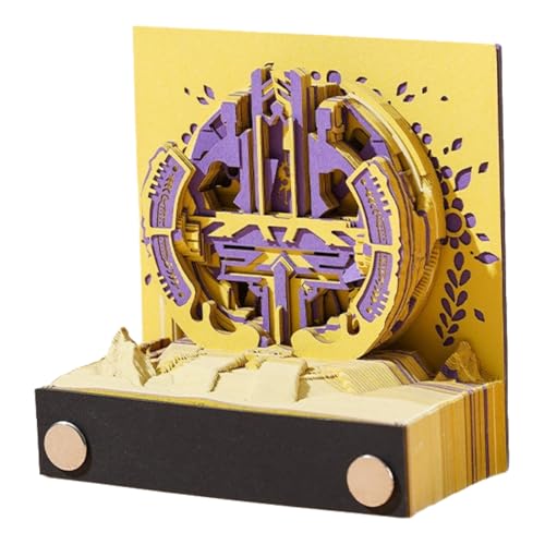 3D Calendar 2025 Golden Wind of Purple Plug, Time Piece Calendar, 3D Sticky Notes Tear Away Calendar, Art Memo Pad DIY Carving Notepad, for Home Office Decoration Gift (Golden Wind of Purple Plug) von KIRVCN