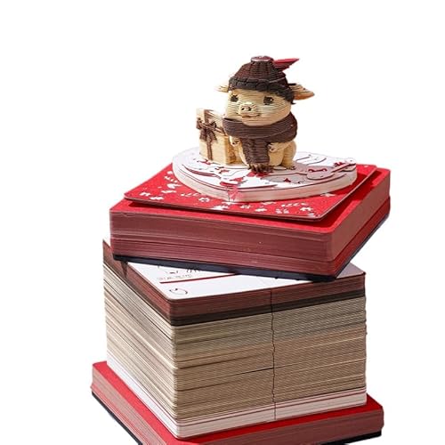 3D Calendar Tear Off 2025 3D Notepad Desk Calendar Notepad 3D Art Creative Paper Sculpture Craft DIY Gift (pig) von KIRVCN