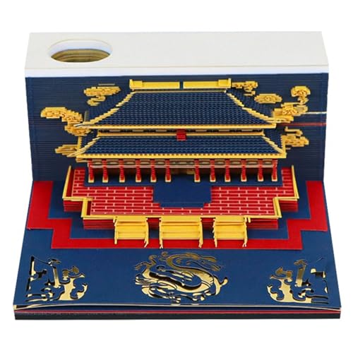 3D-Kalender 2025, Hall of Supreme Harmony, Zeitmess-Kalender 2025, DIY Abreißpapier Schnitzen, Haftnotizen, Karten für Büro, Zuhause, Geschenke, Ornamente (Hall of Supreme Harmony) von KIRVCN