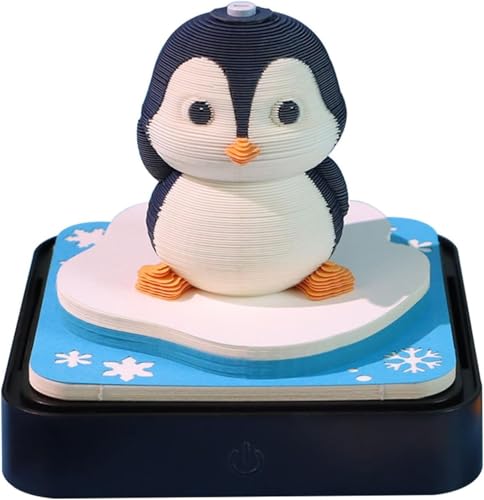 3D-Kalender 2025, Pinguin-Zeitmess-Kalender 2025, DIY-Papierschnitzerei, Haftnotiz, Karten für Büro, Zuhause, Geschenke, Ornamente (Pinguin) von KIRVCN