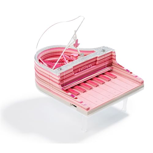 3D-Kalender 2025, rosa Klavieruhr, Kalender 2025, DIY-Papierschnitzerei, Haftnotizen, Karten für Büro, Zuhause, Geschenke, Ornamente (rosa Klavier) von KIRVCN