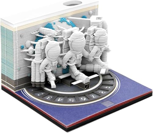 3D Kalender 2025 Astronaut, Zeitmesser Kalender 2025, 3D Haftnotizen Tear Away Kalender, Kunst Memo Pad DIY Schnitzen Notizblock, für Home Office Dekoration Geschenk (Astronaut) von KIRVCN