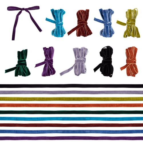 18 Yards Samtband, buntes einseitiges Samtband, Samtband für Geschenkverpackungen für Heimwerker, Zuhause, Party, Hochzeit, Dekoration, Basteln, 18 Meter von KISSITTY