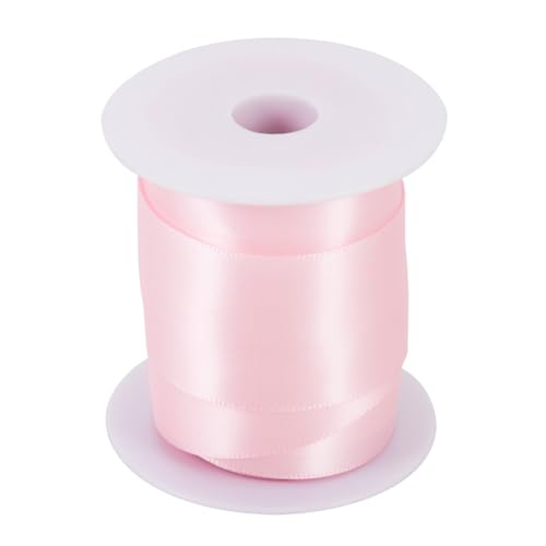 Doppelseitiges Polyester-Satinband, 9,1 m, 3,8 m, Rosa, Satinband, Drahtrand, Geschenkverpackung, Rolle für DIY-Kranz, Girlande, Zuhause, Party, Hochzeit, Dekoration, Basteln von KISSITTY