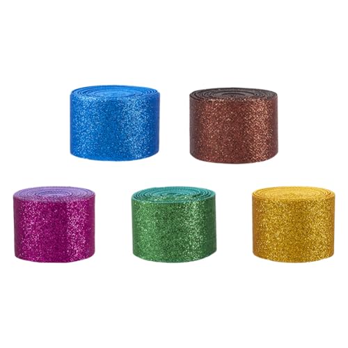 Glitzerband, glitzernd, Polyesterband, Geschenkband, Rolle für DIY, Weihnachten, Festival, Zuhause, Party, Hochzeit, Dekoration, Basteln, 22,7 m, 4,8 m von KISSITTY