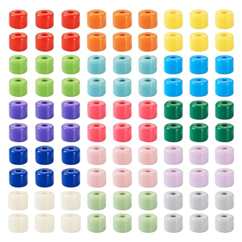 KISSITTY 600 Stück 6 mm Spalten-Abstandshalter, 15 Farben, ästhetische Acryl-Perlen in der Mitte, gebohrt, Abstandshalter für Freundschaftsarmbänder, Ohrringe, DIY, Schlüsselanhänger, Perlen, von KISSITTY