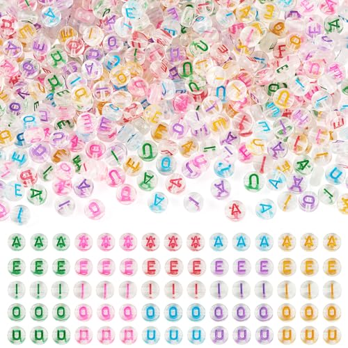 KISSITTY Acryl-Vokal-Perlen mit Buchstaben A E I O U, flach, rund, mit Buchstaben-Charms, lose Kunststoffperlen für Schmuckherstellung, Halskette, DIY, Ohrringe, Handwerk, Freundschaftsarmband-Set KISSITTY Acryl-Vokal-Perlen mit Buchstaben A E I O U, flach, rund, mit Buchstaben-Charms, lose Kunststoffperlen für Schmuckherstellung, Halskette, DIY, Ohrringe, Handwerk, Freundschaftsarmband-Set von KISSITTY