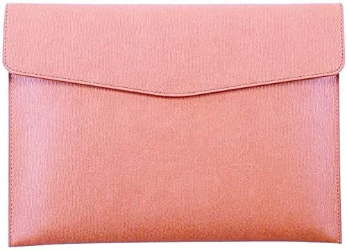 KISUOMAOYI PU Leder A4 Aktenordner Dokumentenhalter Wasserdicht Portfolio Umschlag Ordner Hülle mit Schnappverschluss (Pink) von KISUOMAOYI