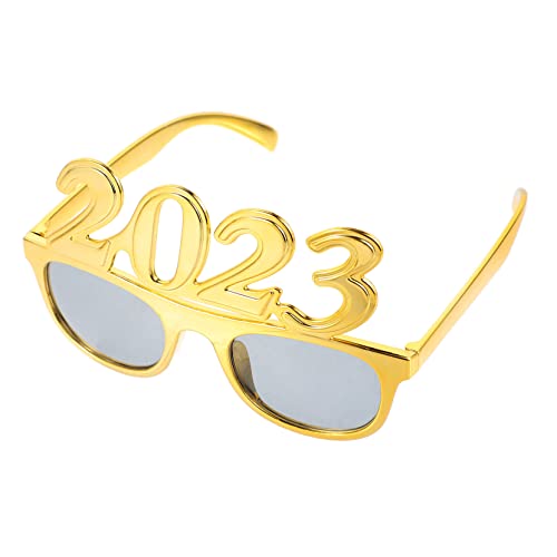 KITANDOVE 1 Paar 2023 Brille Neujahrsbrille 2023 Partygeschenke für das neue Jahr Gefälligkeiten für Abschlussfeiern faschingsbrille karnevalsbrille Partyzubehör Party-Requisiten Stk Golden von KITANDOVE