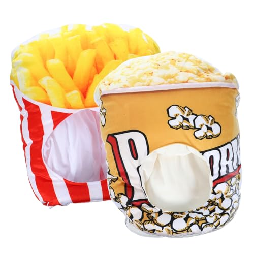 KITANDOVE 1 Satz 2 Stk Verwandlungshut für Haustiere Essenssnacks Neuheit-Partyhüte Popcorn-Plüschmützen tiermütze faschingshüte kloburste Foto-Requisite Pommes-Frites-Kappe PP Baumwolle rot von KITANDOVE