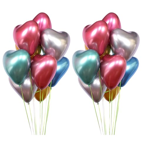 KITANDOVE 1 Set 50 Stück Hochzeitsgeburtstagsfeier Herzförmige Latexballons (zufällige Farbe) von KITANDOVE