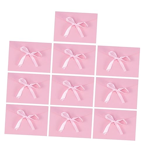 KITANDOVE 10 Stk einfarbige Umschläge geburtstag umschlag Umschläge aus Geschenkpapier Hochzeit Einladungen Visitenkarte seidenband ribbon Umschlag verpacken kreative Schleifenumschläge Rosa von KITANDOVE