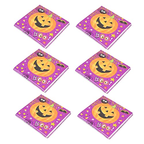 KITANDOVE 100 Stück Kürbis Servietten Servietten Cartoon Mittelstück Tischdekoration Halloween Servietten Fledermaus Servietten Laterne Dekorative Halloween Serviette von KITANDOVE