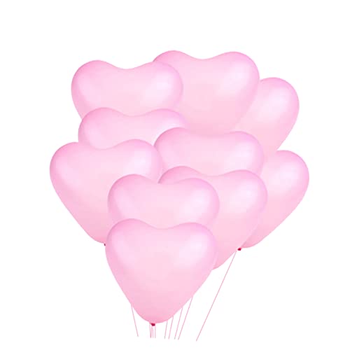 KITANDOVE 100st Hochzeitsballons Herz-dekor Weiße Verzierungen Valentinstag Luftballons Herzballons Zur Hochzeit Luftballons in Herzform Makronen-ballon-babyparty Makronen-herzballons Rosa von KITANDOVE