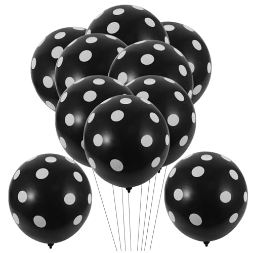 KITANDOVE 100st Wellen Punkt Ballon Luftballons Dekor Für Party Dekorationen Für Partyballons Party-layout-requisite Latexballons Dekorationen Für Hochzeitsballons Black Emulsion von KITANDOVE