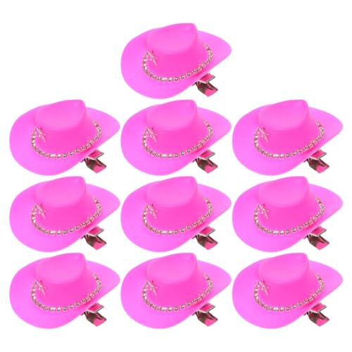 KITANDOVE 10st Haarspangen Für Frauen Cowgirl-hüte Haarspange Cupcake-topper-mütze Miniatur-puppenhut Mini-sombrero-hüte Weinflasche Zylinder Western-haarklammer Mützenspangen Ferrolegierung von KITANDOVE