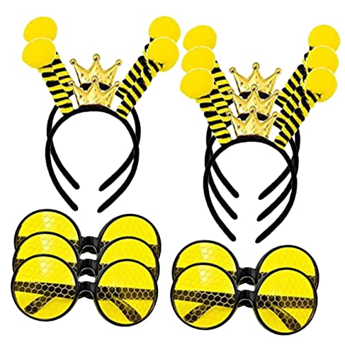 KITANDOVE 10st Stirnbandbrille Bienen-haar-accessoire Halloween Kostüm Bienengläser Festival-bienen-sonnenbrille Party-kopfbedeckungen Bienensonnenbrille Für Erwachsene Stoff Yellow von KITANDOVE